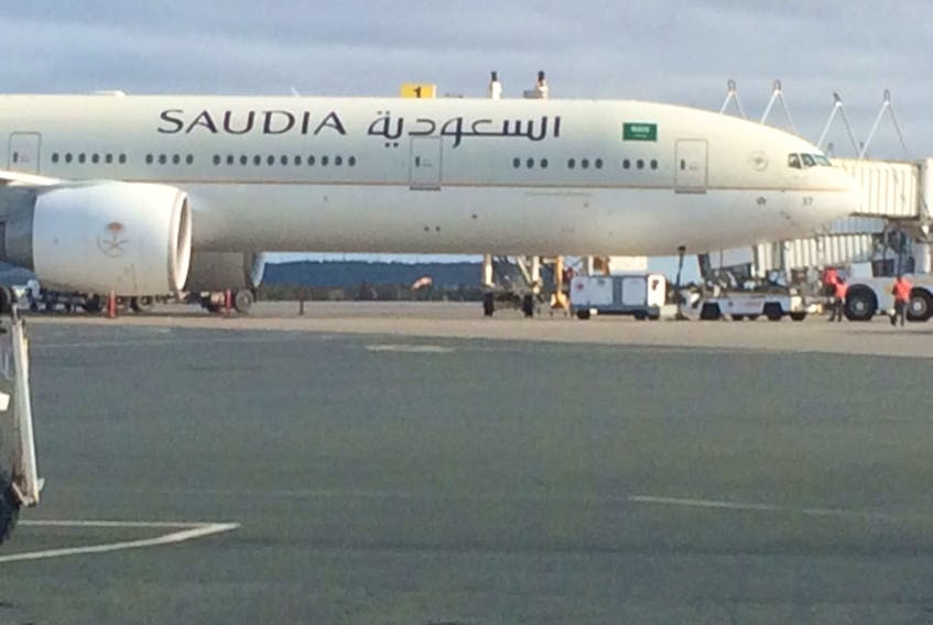 A passenger aboard this Saudia Arabian Airlines flight died Tuesday.