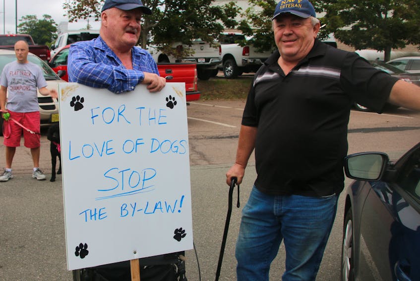 Speaking out against the proposed kennel bylaw was important to many people. They showed up outside the courthouse about an hour before council met, and waited until they heard the bylaw had been defeated.