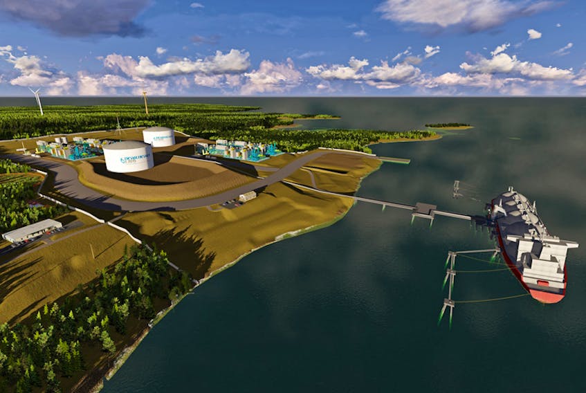 This rendering from 2016 shows the proposed terminal at Bear Head, Richmond County.