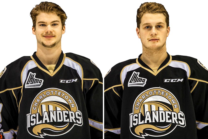 Olivier Desjardins, left, and Cam Askew are two of the Charlottetown Islanders three overage players.