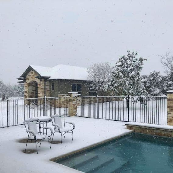 Winter is vacationing south this year. I normally feature local photos in my “Snapshot” segment, but I couldn't resist this one.  Candy Shannon Mapplebeck has friends who live in Georgetown, Texas - this is what their backyard looked like on Sunday.  The normal mid-January afternoon temperature in Georgetown, Tx. is 15 degrees Celsius!
