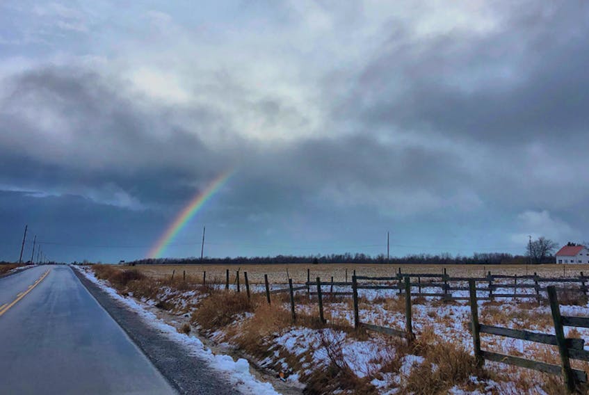 No word yet on whether Richard Bennett found the pot of gold but he did capture an awesome photo. The storm had just moved out  when the rainbow appeared near Middleton N.S.