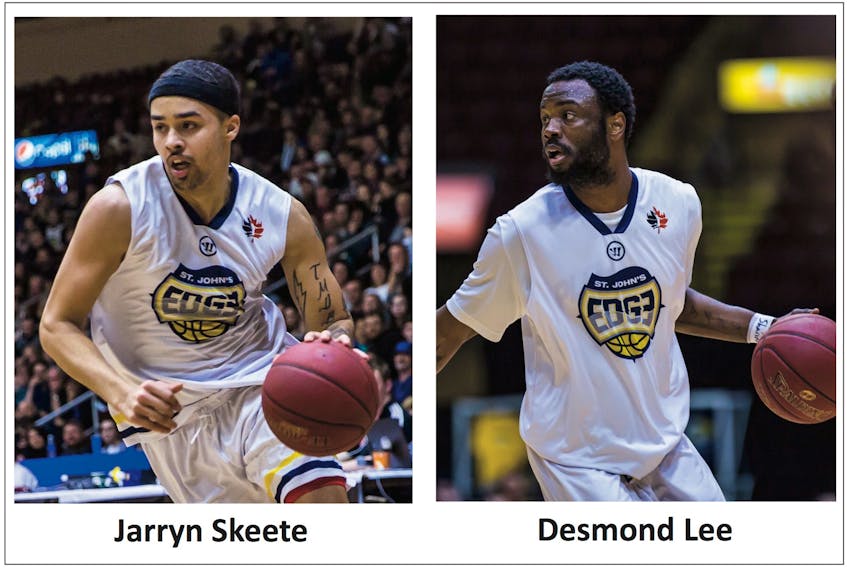Guards Jarryn Skeete (left) and Desmond Lee (right) are the first players signed by the St. John’s Edge for the 2018-19 NBL Canada season.  St. John's Edge photos/Jeff Parsons