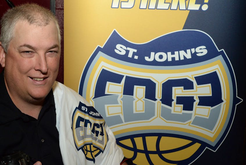 Jeff Parsons of Imaging by Guido designed the logo for the St. John's Edge, the team that will begin play in the National Basketball League Canada next month.