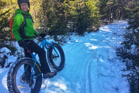 John McNair of Outdoor Elements in Sussex, on a trail in Fundy National Park.
