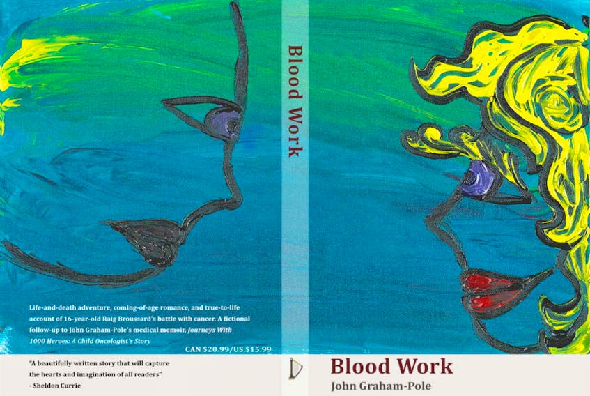The creative cover artwork for Blood Work, a new novel by Antigonish author Dr. John Graham-Pole.