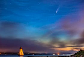In just a couple of weeks, the window will close and Comet NEOWISE will not return for another 6,800 years. Last weekend, Barry Burgess hoped he could capture the comet in a photo with the lovely Sandy Point Lighthouse. Barry says he was lucky: "within two minutes of taking this image, the fog blocked most of the sky." Twilight was still quite bright at 10:23 p.m. when the image was taken in Shelburne Nova Scotia.