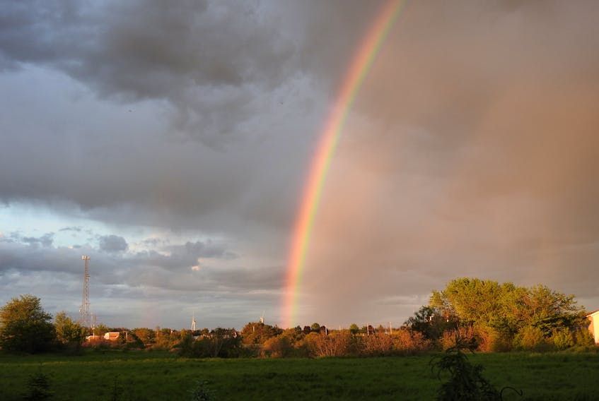 Donna Langille managed to capture the vibrant colours of a stunning rainbow that appeared in Amherst, N.S.