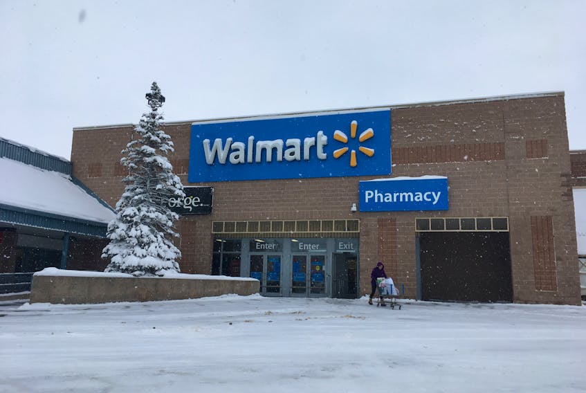 The Wal-Mart located at the Greenwood Mall, where a bomb threat has been deemed unsuspicious but remains under RCMP investigation.