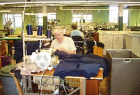 This was a typical sewing work station at the Nova Scotia Textiles Ltd. plant in 2004. The business ceased operation in 2005.