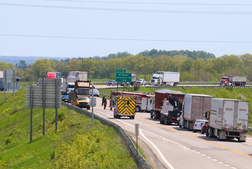 Windsor and Hantsport firefighters were called to an accident on Highway 101 near Windsor June 11.