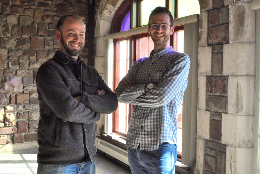 Maritime Express Cider co-founders Scott Hearn and Jimi Doidge stand inside their new brewpub space, located inside the Cornwallis Inn in Kentville.