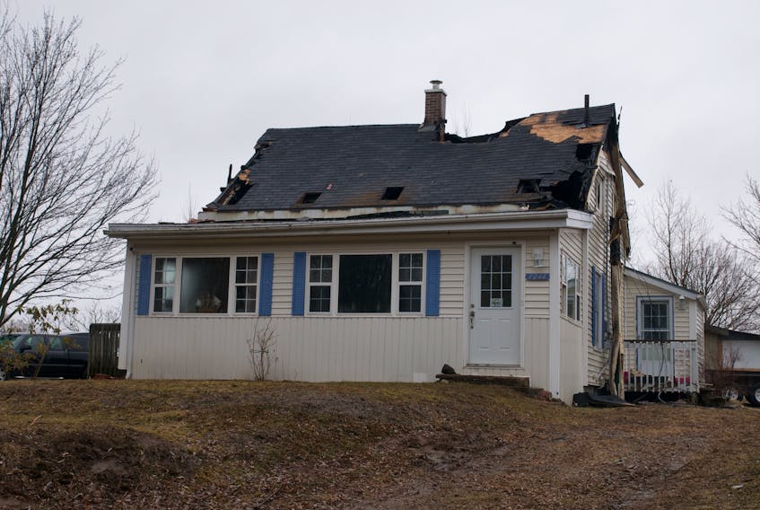 Firefighters were called to battle a blaze in this North Kentville home shortly before 1:30 a.m. April 4.