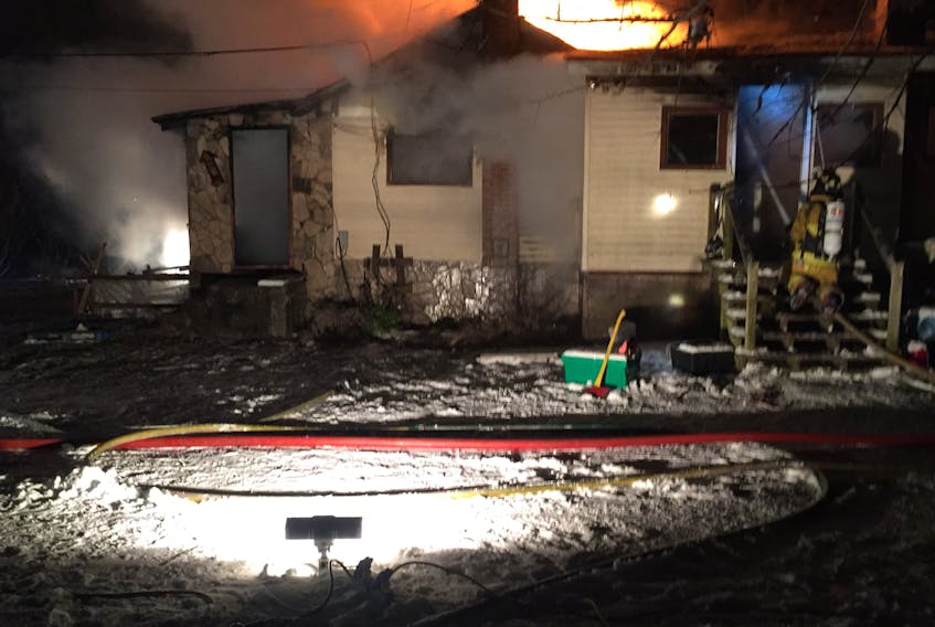 This home in Waterville was destroyed by a fire that broke out overnight Dec. 9. (WDFD photo)