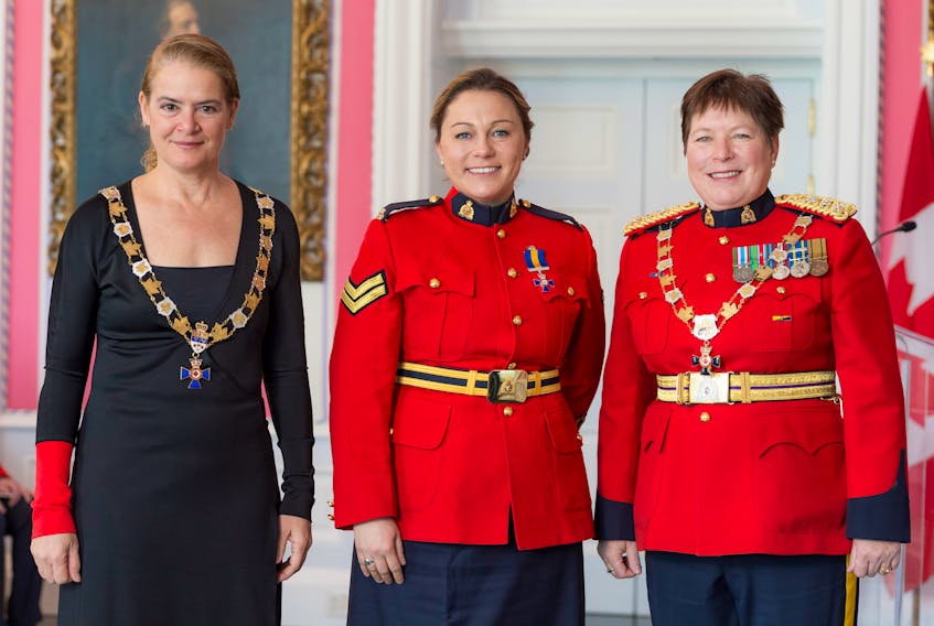 Coldbrook native and Acadia University graduate Michelle Mosher is an RCMP corporal and was recently appointed to the Order of Merit of the Police Forces. She was appointed at Rideau Hall by Governor General Julie Payette, alongside RCMP commissioner Brenda Lucki. - Master Cpl. Mathieu Gaudreault, Rideau Hall