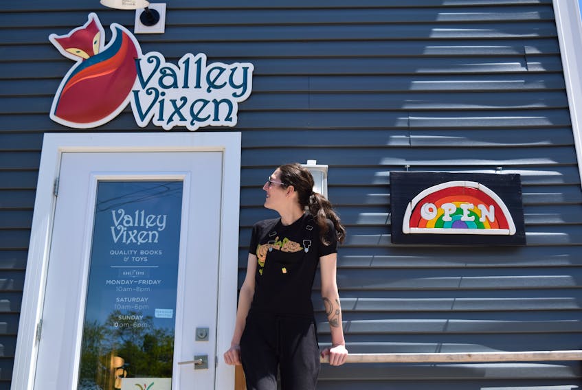Valley Vixen co-owner Tessa Janes pictured outside of the Wolfville-based education and consent-focused sex shop.