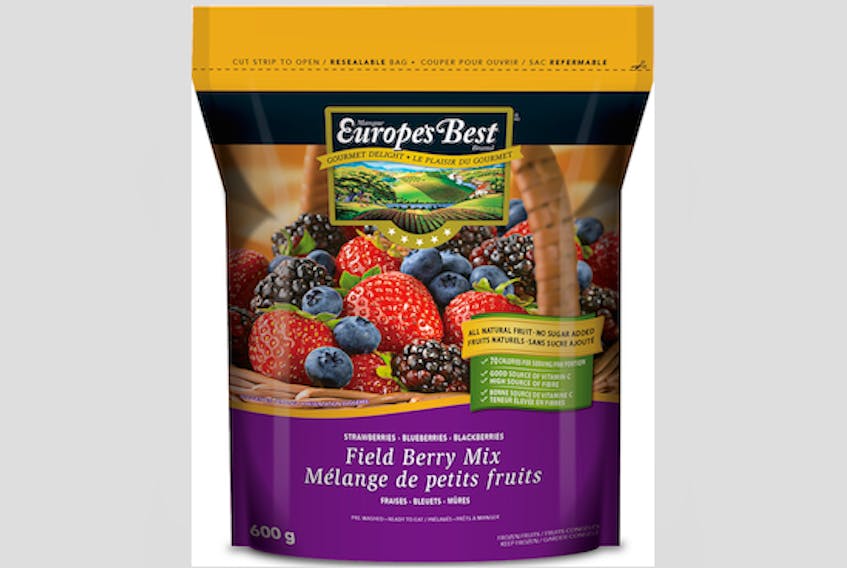 A recall has been issued for some 600 g and 2 kg packages of Europe's Best brand Field Berry Mixes due to concerns about a possible salmonella contamination.