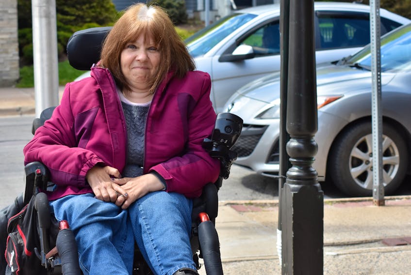 Sharon McInnis of New Minas is advocating for greater accessibility throughout Nova Scotia after her wheelchair became stuck in a sidewalk along Main Street in Kentville in April.