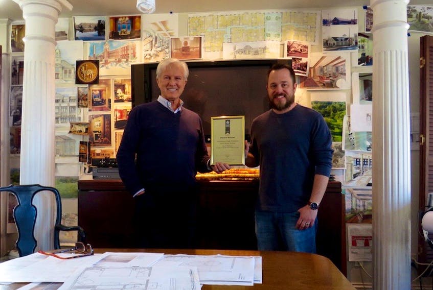 David Ripley, left, and Stephen Gaetz of Beacon Hill Design show off their recent recognition from the International Property Awards.