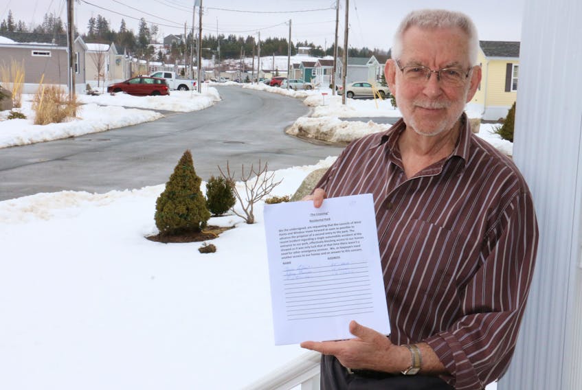 Jim Vacheresse, the president of The Crossing's social committee, loves living in The Crossing — he moved from Sackville in 2014 — but feels it could be an even better experience if the senior housing community had more than one way in and out of the development.