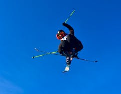 Andrew Little, representing team Wentworth grabs some big air during the freestyle competition at Ski Martock.