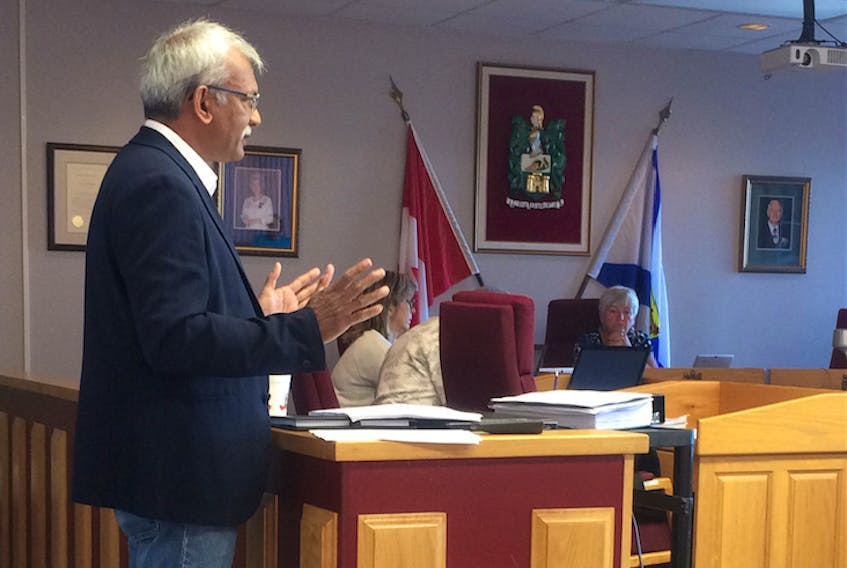 Windsor CAO Louis Coutinho provided an overview of the Long Pond Heritage Arena project at a special meeting Aug. 3, 2018 and asked council to approve the three recommendations so that the next stage of the project could commence.