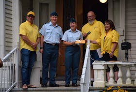 With a big thank you from event organizer Kevin Guptell, two members of the 106 Air Cadets received a donation of $1,200 for their help with the festival. During the July event, the cadets collected and sorted all of the bottles and cans, totalling $288.50, as well as took care of all the garbage generated at the venue.