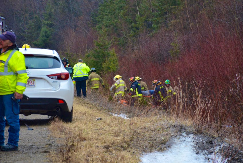 One person was injured following a single-vehicle collision on Highway 101 near the Hantsport exit. They were taken to hospital after being extricated from the vehicle.