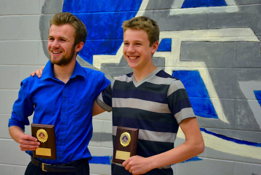 Noah (left), 18 and Zach James, 15, are brothers attending Avon View High School. The siblings won gold medals at the track and field provincials earlier this year, both in the 800-metre event.