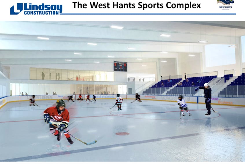 Artistic renderings showing Lindsay Construction’s proposal for the West Hants Sports Complex.