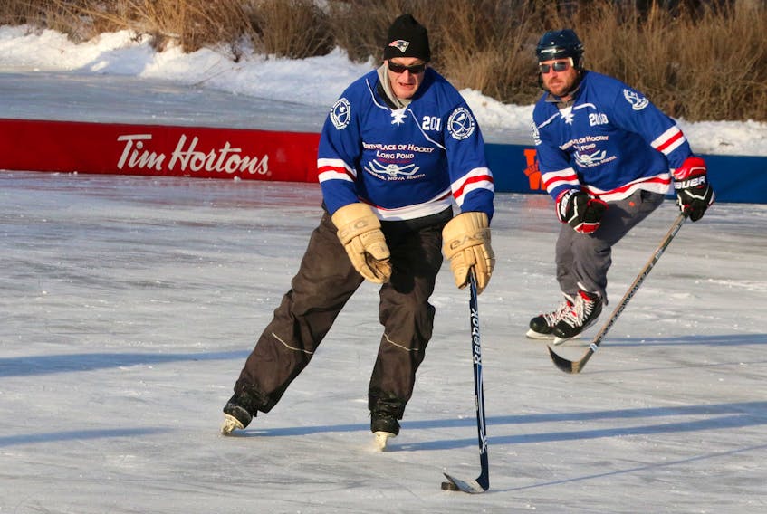 Registered hockey teams hit the ice for three games during the Long Pond Hockey Heritage Classic on Jan. 27, 2018.