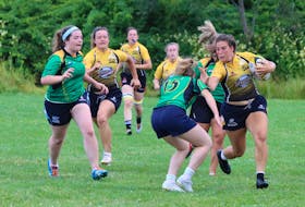 Sophie Parker was a determined Machine rugby player July 28 when the team took on Pictou County. - Carole Morris-Underhill