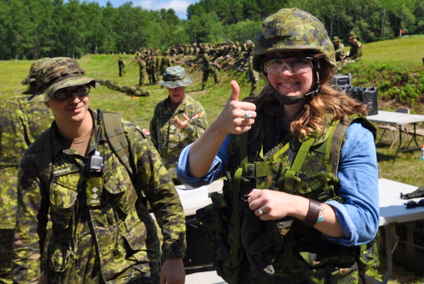Sara Ericsson attended a media day at the Fifth Canadian Division Training Centre at Aldershot and learned what goes into safely learning to fire weapons during training. - CORINNE MACLELLAN