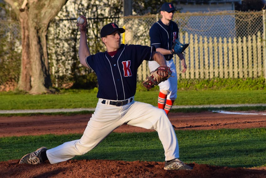 Tyler Fancy of Kentville goes for a pitch during 2018 Nova Scotia Senior Baseball League action in Truro. The Wildcats are looking for a new head coach and president Sandy VanBlarcom says the team will likely have to bow out of the upcoming season if they cannot find one.