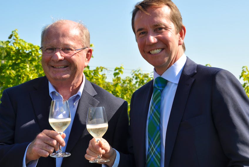 Kings-Hants member of parliament, Treasury Board president and Minister of Digital Development Scott Brison was on hand Sept. 14 in Gaspereau to announce a $500,000 repayable loan from the federal government to Benjamin Bridge Vineyards to help them speed up production and respond to demand for their wines.
