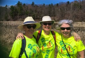 Janet Ness, Jill Davies and Jaye Cartney at the recent Hike for Valley Hospice fundraiser.