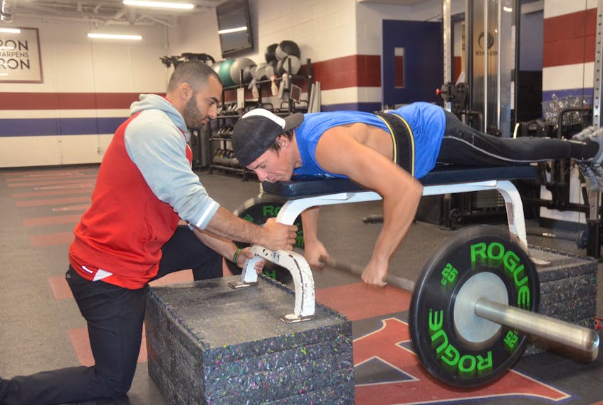Ben Brown, training under the guidance of strength coach Elie Maroun.