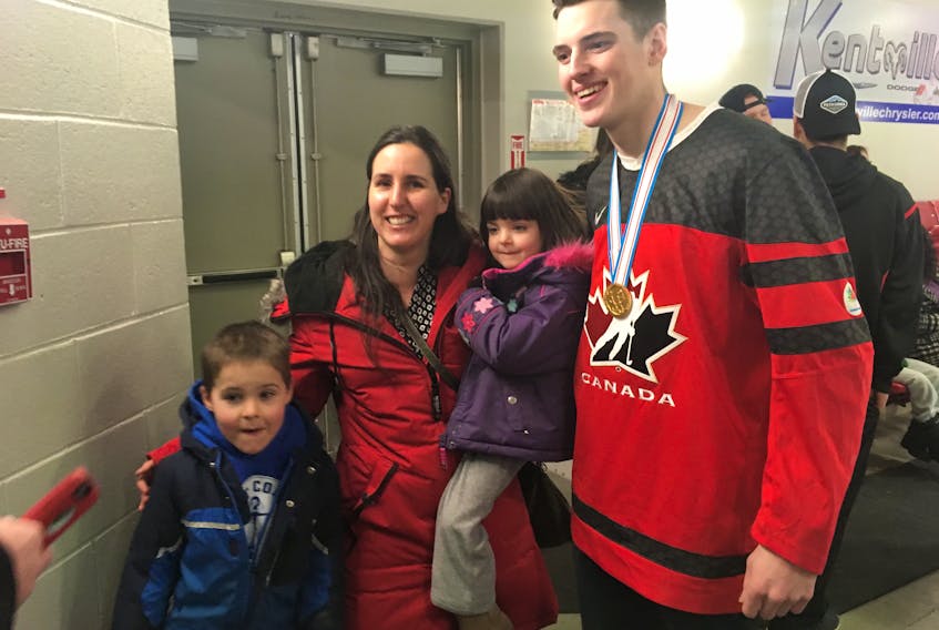 Drake Batherson met with fans at the Kings Mutual Century Centre in Berwick Jan. 7, two days after helping Team Canada win gold in the world juniors.