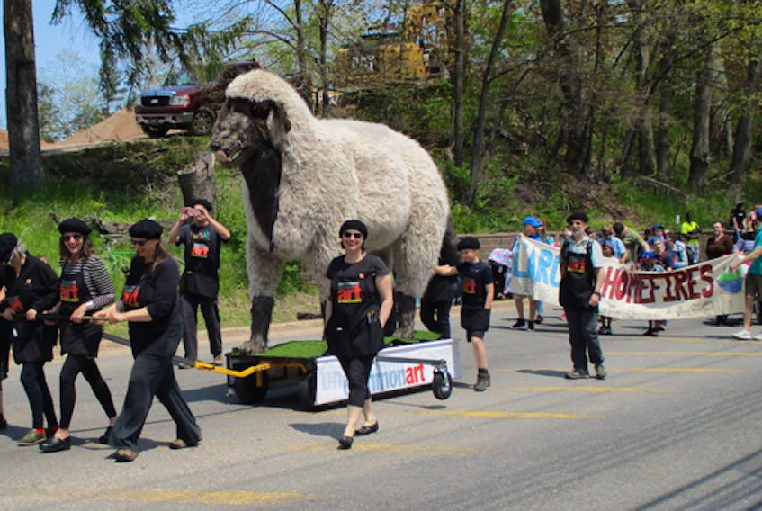The Work of Wolves was one of the more unique entries in the Apple Blossom Festival grand street parade earlier this month.