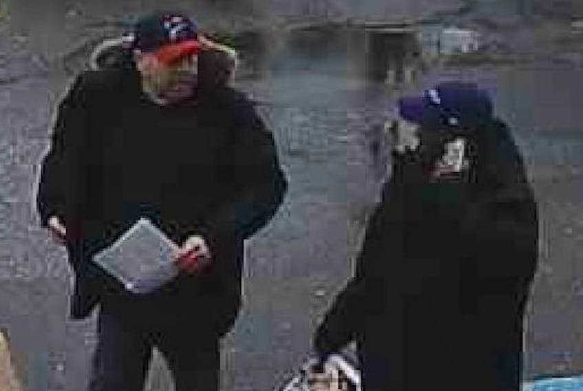 Kings District RCMP have released the following images relating to an alleged incident involving two men stealing a defibrillator from the Beveridge Arts Centre at Acadia University.