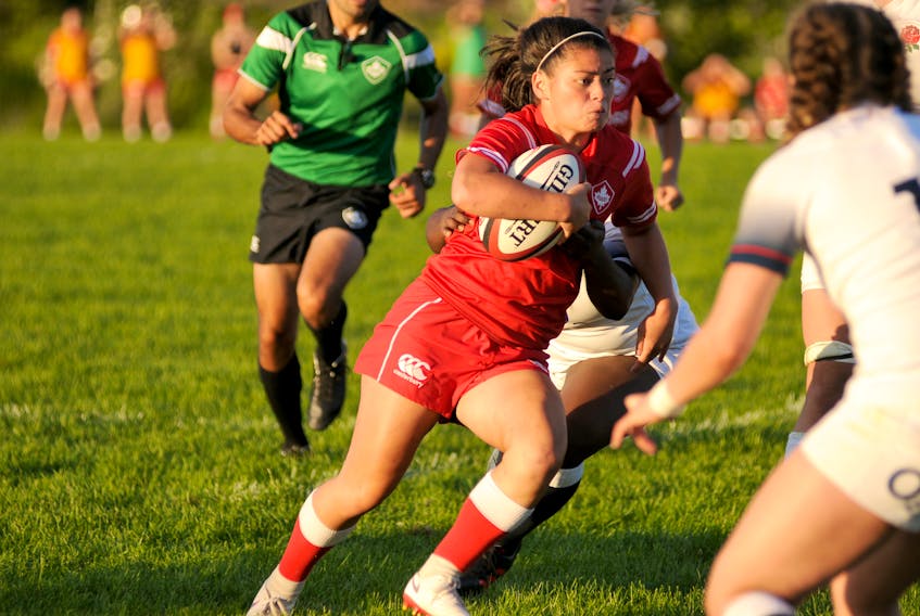 Annie Kennedy, pictured with her Team Canada uniform on, played in the U20 Tri-Nations Cup for Canada.