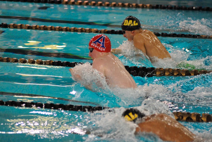 Acadia swimmer Adam Deutsch of Kingston recently won 100m and 200m breaststroke events.