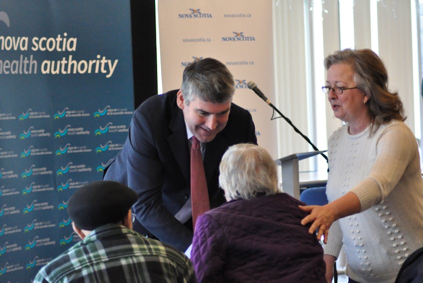 Premier Stephen McNeil announced $9.1 million in provincial funding for a new, 12-station dialysis unit at Kentville’s Valley Regional Hospital in January 2017. Pictured here, the premier is mingling with the public at said funding announcement.