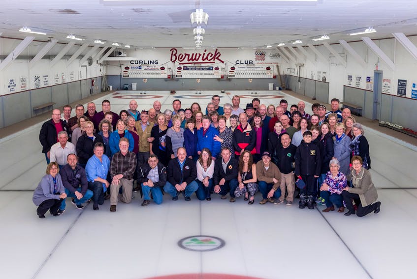 This group photo snapped during the recent Last Rocks Celebration at the Berwick Curling Club will be framed and displayed in the club’s new home in the Kings Mutual Century Centre. - Claude LeBlanc