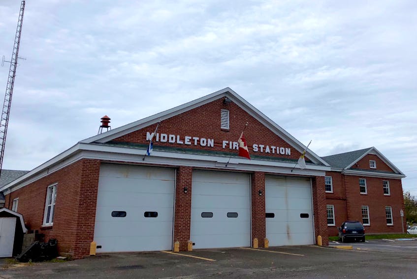 The old fire hall behind town hall in Middleton is not in great shape and is extremely cramped for all of the Middleton Fire Department’s modern equipment. Plans to build a new community centre and fire hall hinge on provincial and federal funding that has not yet been secured.