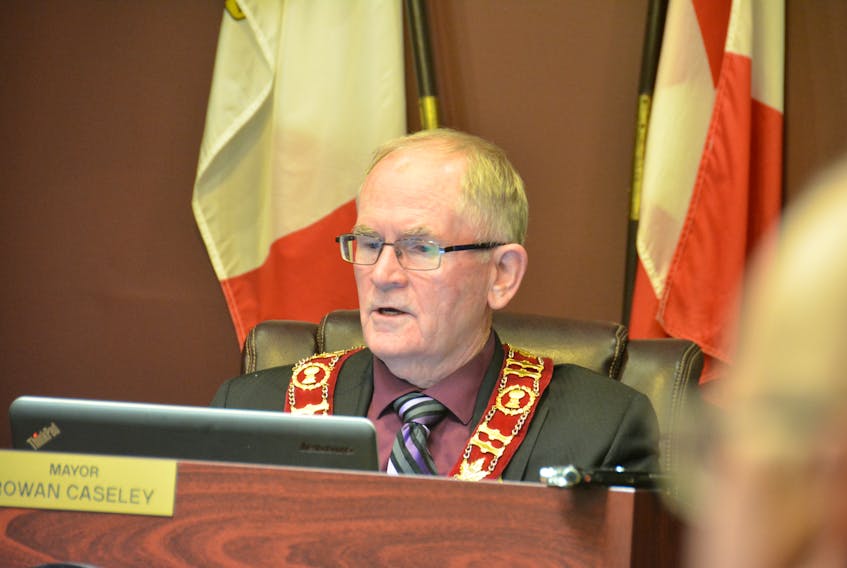 Town of Kensington Mayor Rowan Caseley is shown during Wednesday night’s monthly council meeting.