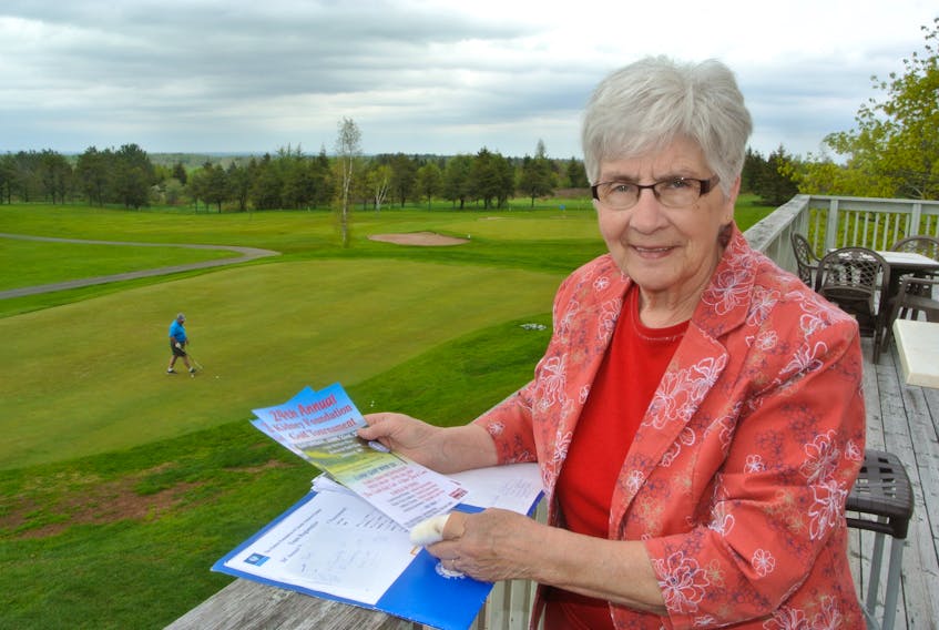 Sharon Gould of the Amherst Chapter of the Kidney Foundation of Canada looks over the Amherst Golf Club that will host the 24th Annual Texas Scramble Golf Tournament on June 22. It’s the biggest fundraiser for the local chapter of the kidney foundation.