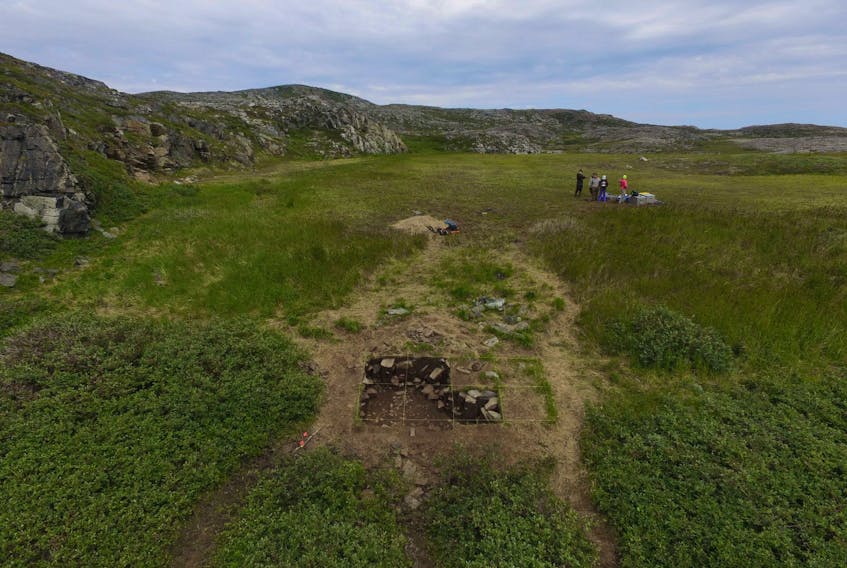 A midden test from Peter Whitbridge’s 2016 field work at Johannes Point (Hebron Fiord), northern Labrador, similar to work the Memorial University archaeologist plans to do at the Inuit winter village Kivalekh, in the Okak Islands this summer.