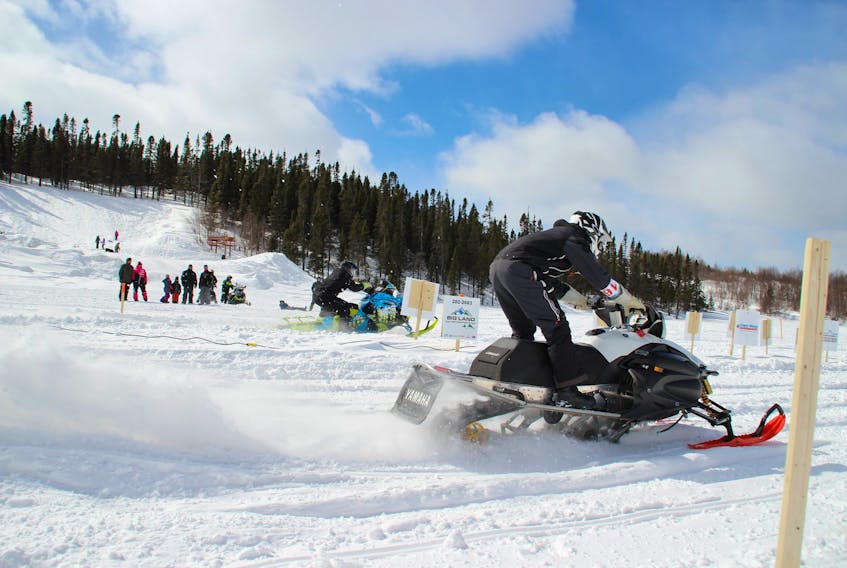 Snowmobile drag racing is making a comeback in Labrador West. - PHOTO BY JOHN ROBERTS