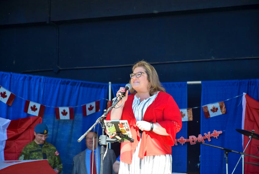 Labrador MP Yvonne Jones addressed the crowd on behalf of the federal government.